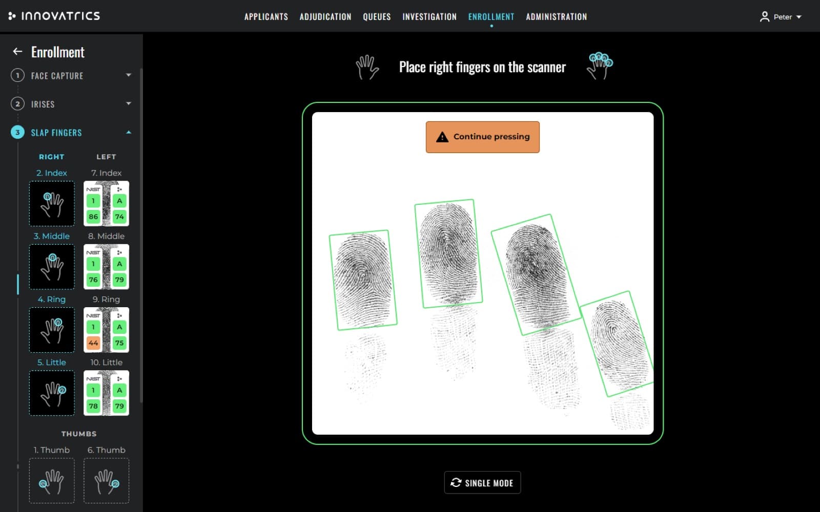 Fingerabdruckscans