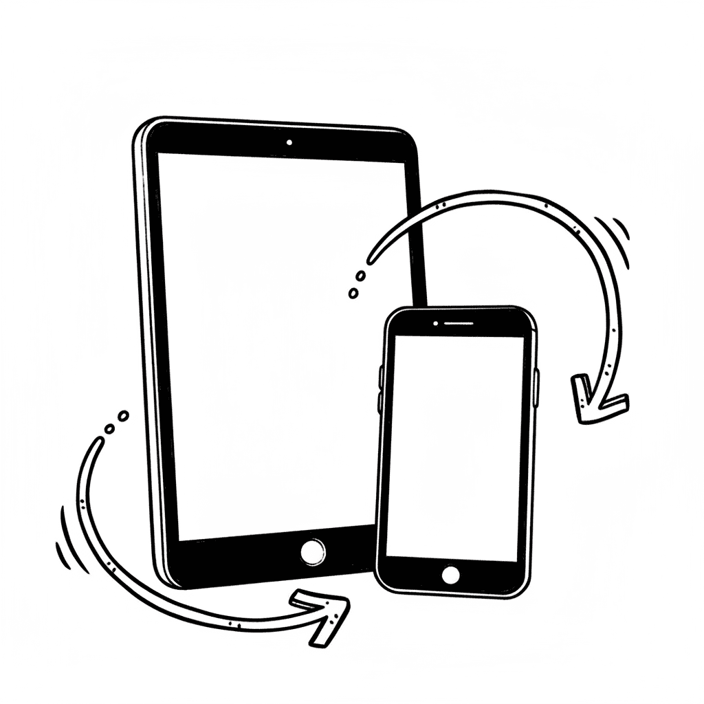 Doodle of a tablet and a mobile phone