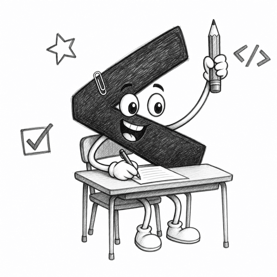 Illustration of the Koderia mascot writing a CV